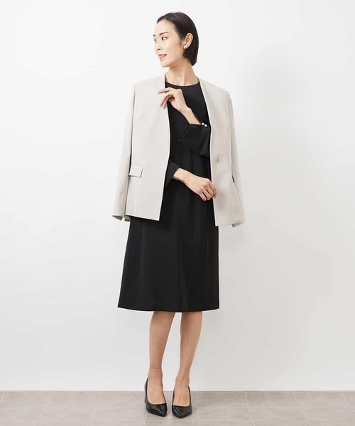 MICHEL KLEIN(ミッシェル・クラン)の「袖口パールワンピース(ワンピース・レディース・ブラック/グレー・38)」の14枚目の写真