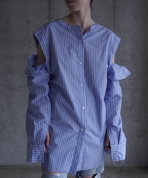 k3&co.（ケイスリーアンドコー）の「V NECK SHIRT（シャツ/ブラウス・レディース・ホワイト/ストライプ・ONE SIZE）」の18枚目の写真