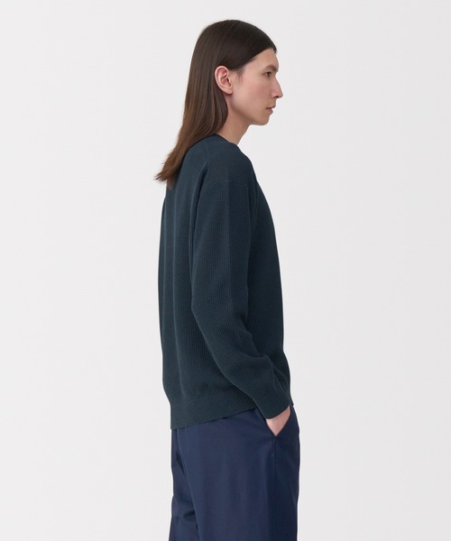 セール】〔MUJI Labo〕紳士 和紙混ニット長袖プルオーバー（ニット