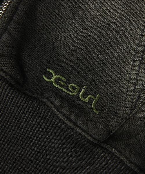 X-girl(エックスガール)の「FADED COMPACT S/S ZIP UP HOODIE(パーカー・レディース・パープル/オリーブ・S/M)」の9枚目の写真