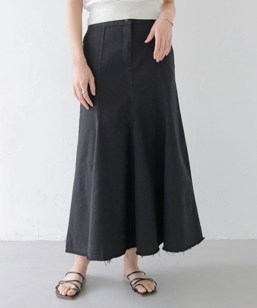 CLEIO（クレイオ）の「【CLEIO】コットンマーメイドスカート COTTON MERMAID SKIRT/736-13666（スカート・レディース・アイボリー/ブラック・FREE）」の2枚目の写真