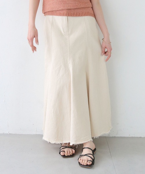 CLEIO（クレイオ）の「【CLEIO】コットンマーメイドスカート COTTON MERMAID SKIRT/736-13666（スカート・レディース・アイボリー/ブラック・FREE）」の5枚目の写真