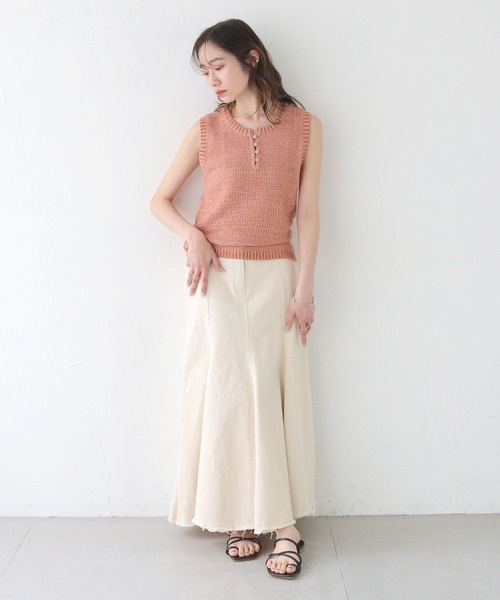 CLEIO（クレイオ）の「【CLEIO】コットンマーメイドスカート COTTON MERMAID SKIRT/736-13666（スカート・レディース・アイボリー/ブラック・FREE）」の9枚目の写真
