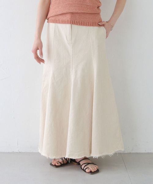 CLEIO（クレイオ）の「【CLEIO】コットンマーメイドスカート COTTON MERMAID SKIRT/736-13666（スカート・レディース・アイボリー/ブラック・FREE）」の3枚目の写真