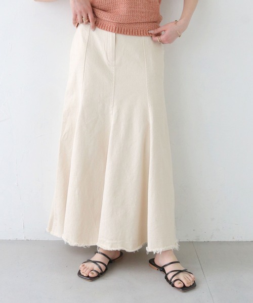 CLEIO（クレイオ）の「【CLEIO】コットンマーメイドスカート COTTON MERMAID SKIRT/736-13666（スカート・レディース・アイボリー/ブラック・FREE）」の4枚目の写真