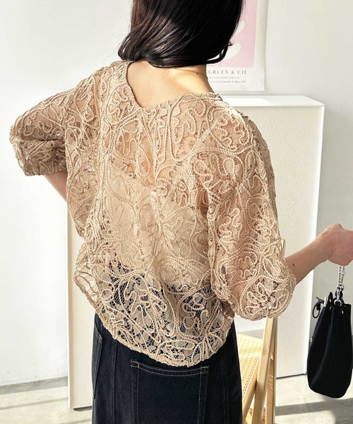 GeeRA（ジーラ）の「前後2WAYコードシアーレースプルオーバー（Tシャツ/カットソー・レディース・ベージュ/アイボリー/ブラック・LARGE/X-LARGE/MEDIUM）」の12枚目の写真