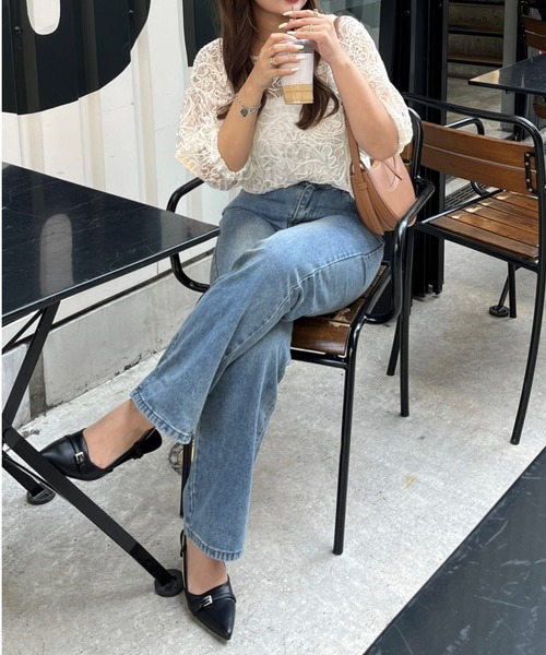 GeeRA（ジーラ）の「前後2WAYコードシアーレースプルオーバー（Tシャツ/カットソー・レディース・ベージュ/アイボリー/ブラック・LARGE/X-LARGE/MEDIUM）」の16枚目の写真