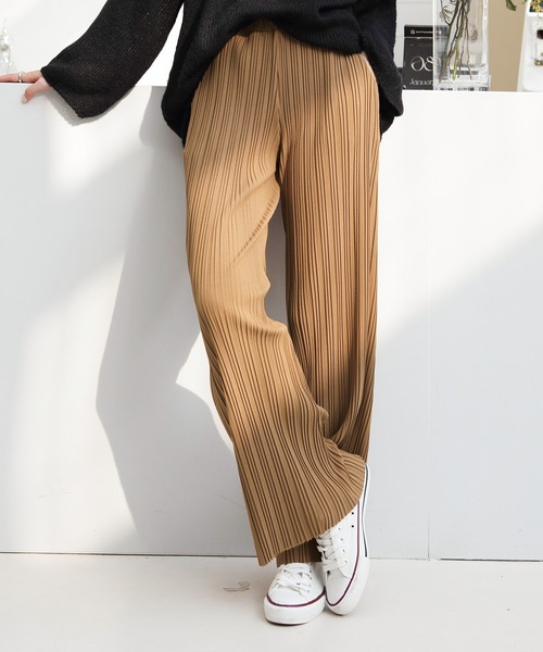 by LEGNA(バイレグナ)の「【選べる丈】プリーツワイドパンツ セルフカット対応(その他パンツ・レディース・ブラウン/ミント/ダークグレー/グレイッシュベージュ/ブラック/ブルーグレー・レギュラー丈/ロング丈/ショート丈)」の8枚目の写真