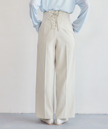 mysty woman | バックレースアップストレートパンツ 329042(スラックス)