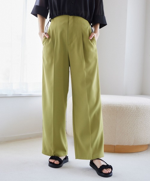 mysty woman（ミスティウーマン）の「バックレースアップストレートパンツ 329042（スラックス・レディース・グリーン/グレー/ブラック・FREE）」の7枚目の写真