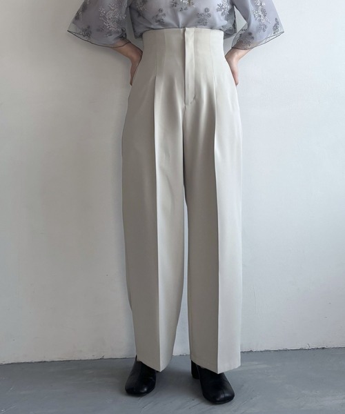 mysty woman（ミスティウーマン）の「バックレースアップストレートパンツ 329042（スラックス・レディース・グリーン/グレー/ブラック・FREE）」の8枚目の写真