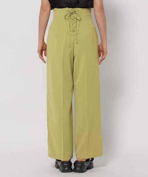 mysty woman（ミスティウーマン）の「バックレースアップストレートパンツ 329042（スラックス・レディース・グリーン/グレー/ブラック・FREE）」の13枚目の写真