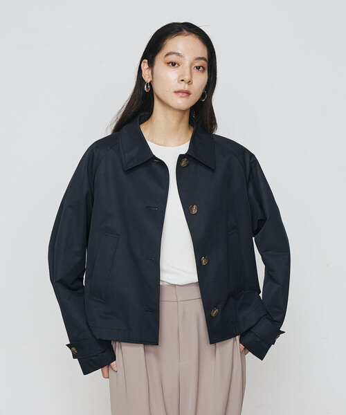 COMME CA（コムサ）の「シャンブレー ショートブルゾン（ブルゾン・レディース・カーキ/ネイビー・FREE）」の2枚目の写真