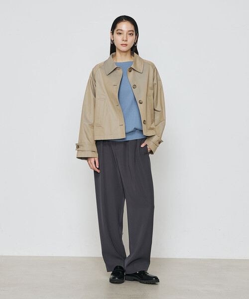 COMME CA（コムサ）の「シャンブレー ショートブルゾン（ブルゾン・レディース・カーキ/ネイビー・FREE）」の8枚目の写真