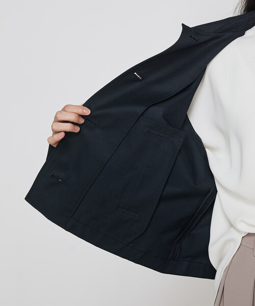 COMME CA（コムサ）の「シャンブレー ショートブルゾン（ブルゾン・レディース・カーキ/ネイビー・FREE）」の15枚目の写真