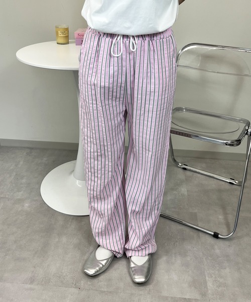 sevens(セブンズ)の「【sevens】PT ストライプイージーパンツ(その他パンツ・レディース・グリーン/ピンク/ブルー・FREE)」の10枚目の写真