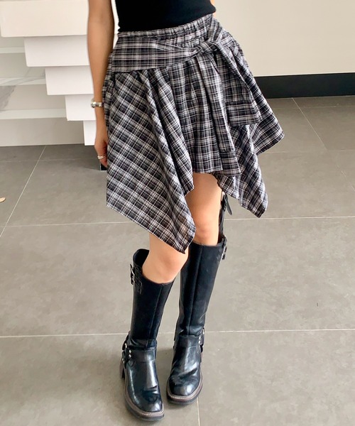 【美品】Vivienne アシメ スカート チェック柄 サイズ2 美品】Vivienne アシメ スカート チェック柄 サイズ2