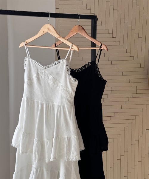 morph8ne WHIP CREAM レース フリル キャミソール ワンピース レイヤードレースフリルキャミワンピース(M OFF WHITE