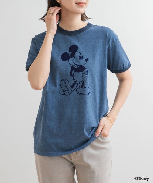 GOOD ROCK SPEED(グッドロックスピード)の「GOOD ROCK SPEED / MICKEY MOUSE / RingerT-Shirts(Tシャツ/カットソー・レディース・ネイビー/ブラック・MEDIUM)」の1枚目の写真