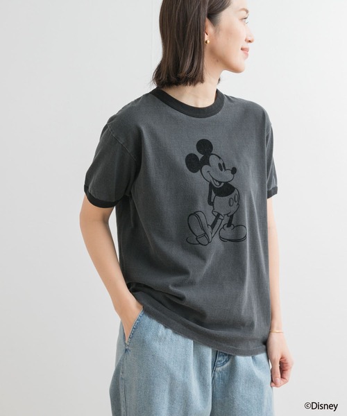 GOOD ROCK SPEED(グッドロックスピード)の「GOOD ROCK SPEED / MICKEY MOUSE / RingerT-Shirts(Tシャツ/カットソー・レディース・ネイビー/ブラック・MEDIUM)」の2枚目の写真