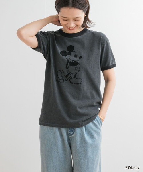 GOOD ROCK SPEED(グッドロックスピード)の「GOOD ROCK SPEED / MICKEY MOUSE / RingerT-Shirts(Tシャツ/カットソー・レディース・ネイビー/ブラック・MEDIUM)」の3枚目の写真