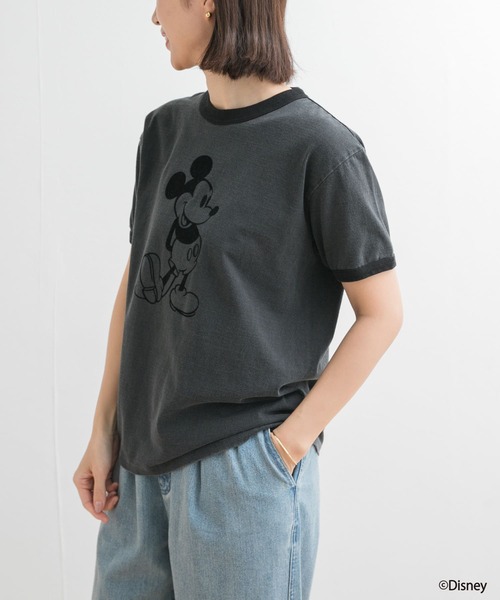 GOOD ROCK SPEED(グッドロックスピード)の「GOOD ROCK SPEED / MICKEY MOUSE / RingerT-Shirts(Tシャツ/カットソー・レディース・ネイビー/ブラック・MEDIUM)」の4枚目の写真