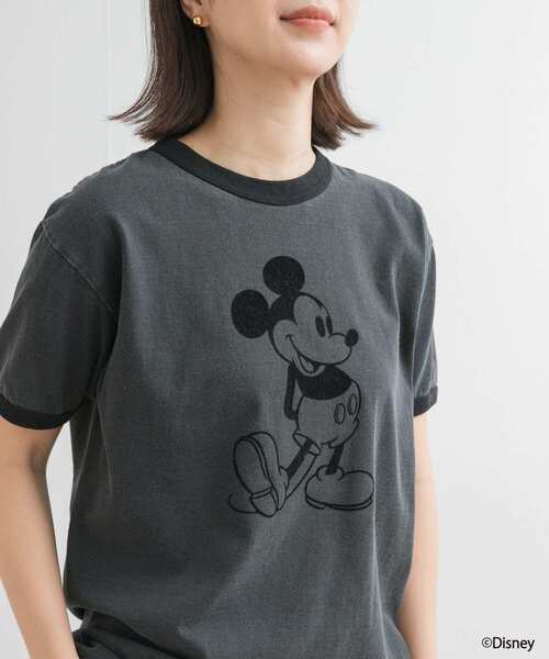 GOOD ROCK SPEED(グッドロックスピード)の「GOOD ROCK SPEED / MICKEY MOUSE / RingerT-Shirts(Tシャツ/カットソー・レディース・ネイビー/ブラック・MEDIUM)」の6枚目の写真
