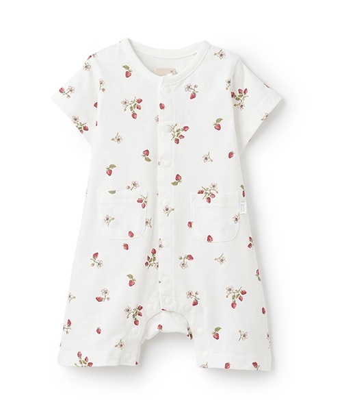 petit main（プティマイン）の「【GOODPRICE】半袖カバーオール（ロンパース・キッズ・ブラック/アイボリー/ライトカーキ/ホワイト系その他/ライトピンク/カラフル・80ｃｍ/70cm）」の2枚目の写真