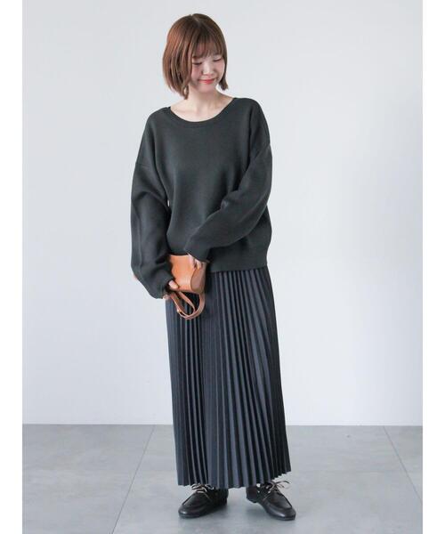 Lugnoncure（ルノンキュール）の「【選べる着丈】無地/柄アソートプリーツスカート（スカート・レディース・ベージュ/ネイビー/チャコールグレー/ブラック/カーキ・ﾌﾘｰ(L)/ﾌﾘｰ(M)）」の13枚目の写真