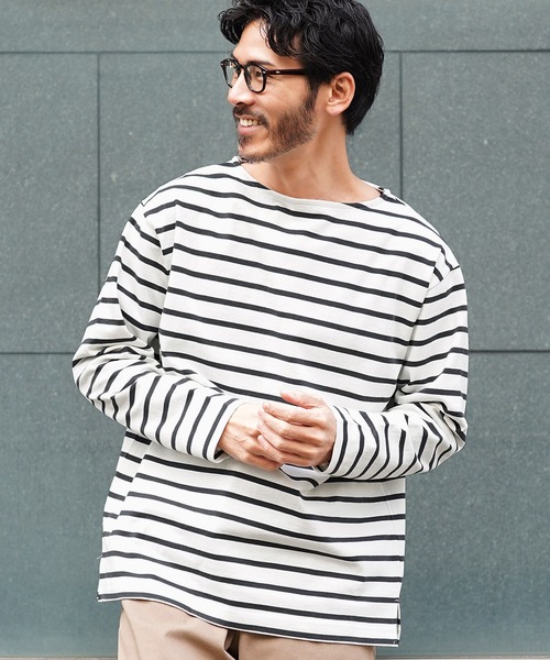 jiggys shop(ジギーズショップ)の「13オンス ヘビーウェイトロンT バスクシャツ カットソー(Tシャツ/カットソー・メンズ・ライトグレー/ネイビー/ブラック系その他/スミクロ/オフホワイト/ホワイト系その他・MEDIUM/LARGE/X-LARGE)」の3枚目の写真