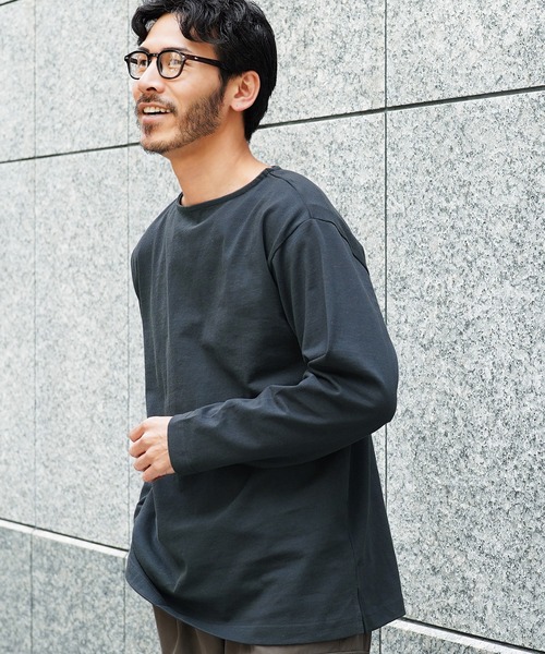 jiggys shop(ジギーズショップ)の「13オンス ヘビーウェイトロンT バスクシャツ カットソー(Tシャツ/カットソー・メンズ・ライトグレー/ネイビー/ブラック系その他/スミクロ/オフホワイト/ホワイト系その他・MEDIUM/LARGE/X-LARGE)」の5枚目の写真