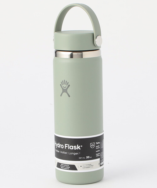 HYDRO FLASK（ハイドロフラスク）の「Hydro Flask/ハイドロフラスク 20oz WIDE MOUTH（水筒・メンズ・ライトグレー/ブラック/ブルーグリーン/サックスブルー/ピンク/オリーブ/ダークグレー/オフホワイト/オレンジ・ONE SIZE）」の5枚目の写真