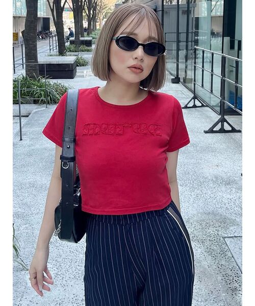 セール】パッチステッチクロップドT（Tシャツ/カットソー）｜MURUA