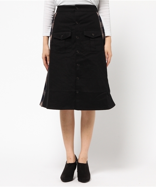 Kastane(カスタネ)の「チェック切替SK(スカート・レディース・ベージュ/グリーン/ブラック・FREE)」の6枚目の写真