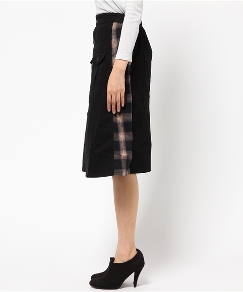 Kastane(カスタネ)の「チェック切替SK(スカート・レディース・ベージュ/グリーン/ブラック・FREE)」の7枚目の写真