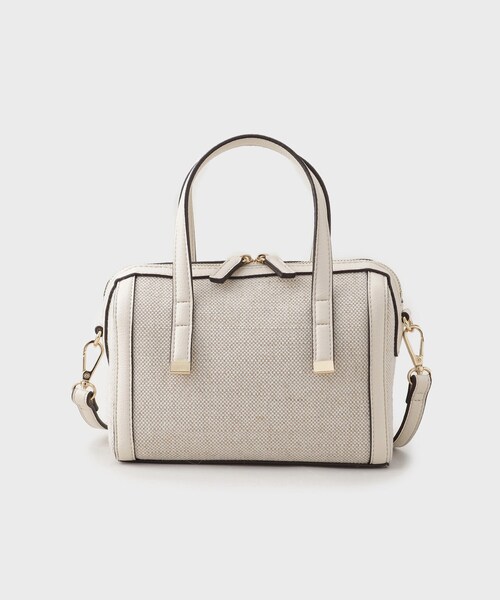 THE SHOP TK （ザ ショップ ティーケー ）の「キャンバス合皮コンビミニバッグ（ショルダーバッグ・レディース・ホワイト系7/ブラック系4・00）」の3枚目の写真