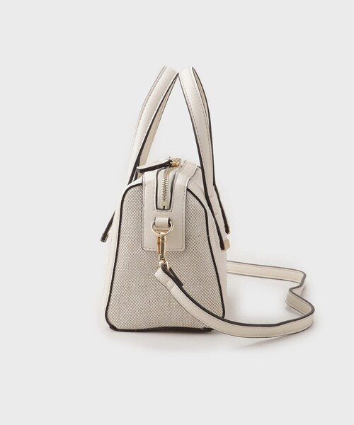 THE SHOP TK （ザ ショップ ティーケー ）の「キャンバス合皮コンビミニバッグ（ショルダーバッグ・レディース・ホワイト系7/ブラック系4・00）」の4枚目の写真