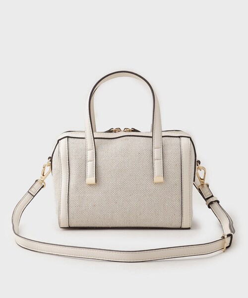 THE SHOP TK （ザ ショップ ティーケー ）の「キャンバス合皮コンビミニバッグ（ショルダーバッグ・レディース・ホワイト系7/ブラック系4・00）」の5枚目の写真