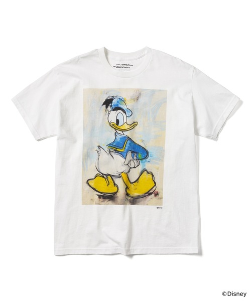 Disney(ディズニー)の「DONALD DUCK / T-SHIRT(Tシャツ/カットソー・メンズ・ブラック/ホワイト・S/M/L/XL)」の1枚目の写真