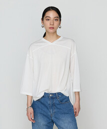 COMME CA | 36Gポリエステル/レーヨン天竺 Vネックカットソー(Tシャツ/カットソー)