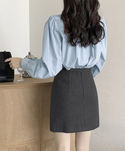 Miniministore(ミニミニストア)の「ボウタイブラウスリボンタイシャツブラウス(シャツ/ブラウス・レディース・ホワイト/ブラック/ベージュ/ブルー・FREE)」の22枚目の写真