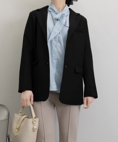 Miniministore(ミニミニストア)の「ボウタイブラウスリボンタイシャツブラウス(シャツ/ブラウス・レディース・ホワイト/ブラック/ベージュ/ブルー・FREE)」の17枚目の写真