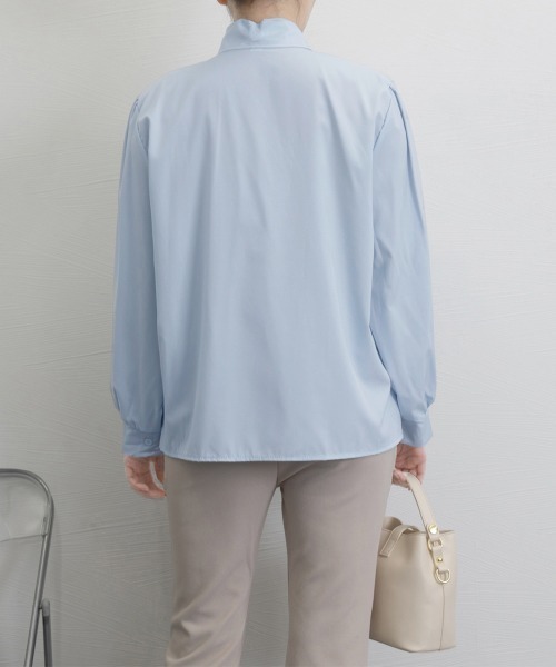 Miniministore(ミニミニストア)の「ボウタイブラウスリボンタイシャツブラウス(シャツ/ブラウス・レディース・ホワイト/ブラック/ベージュ/ブルー・FREE)」の13枚目の写真