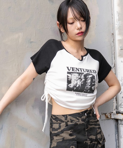 WEGO（ウィゴー）の「WEGO/キーネックサイドレースアップちびT（Tシャツ/カットソー・レディース・その他2/その他1/その他4/その他3/その他6/その他5/その他8/その他7・FREE）」の2枚目の写真