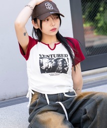 WEGO | WEGO/【25年春夏新作】キーネックサイドレースアップちびT(Tシャツ/カットソー)