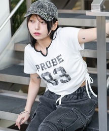 WEGO/キーネックサイドレースアップちびT