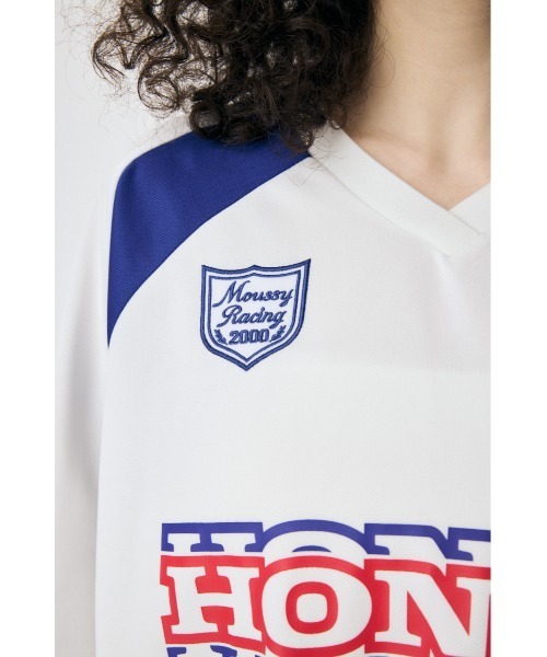 moussy HONDA ホンダ コラボ トップス ホワイト マウジー Tシャツ HONDA RACING Tシャツ（Tシャツ/カットソー）｜MOUSSY（マウジー
