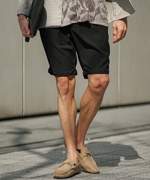 SOMEDIFF（サムディフ）の「サマーリゾートショーツ メンズ 楊柳 ハーフパンツ ボトムス 夏服 セットアップ対応（その他パンツ・メンズ・ブラック/ベージュ/グリーン/グレー・M/L/XL）」の14枚目の写真