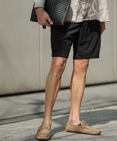 SOMEDIFF（サムディフ）の「サマーリゾートショーツ メンズ 楊柳 ハーフパンツ ボトムス 夏服 セットアップ対応（その他パンツ・メンズ・ブラック/ベージュ/グリーン/グレー・M/L/XL）」の16枚目の写真
