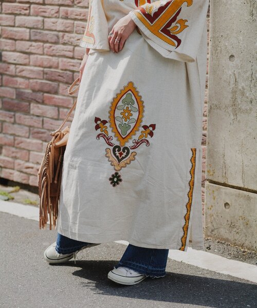 CIAOPANIC TYPY（チャオパニックティピー）の「【aguni】エンブロイダリーIラインワンピ（ワンピース・レディース・ブラック/ブラウン・ONE SIZE）」の14枚目の写真